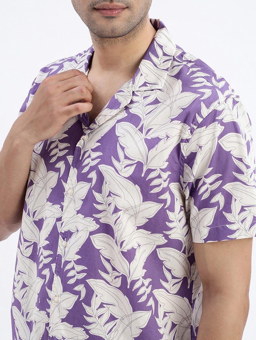 men printed short sleeve casual shirt - 21562534 - Standard Image - 5