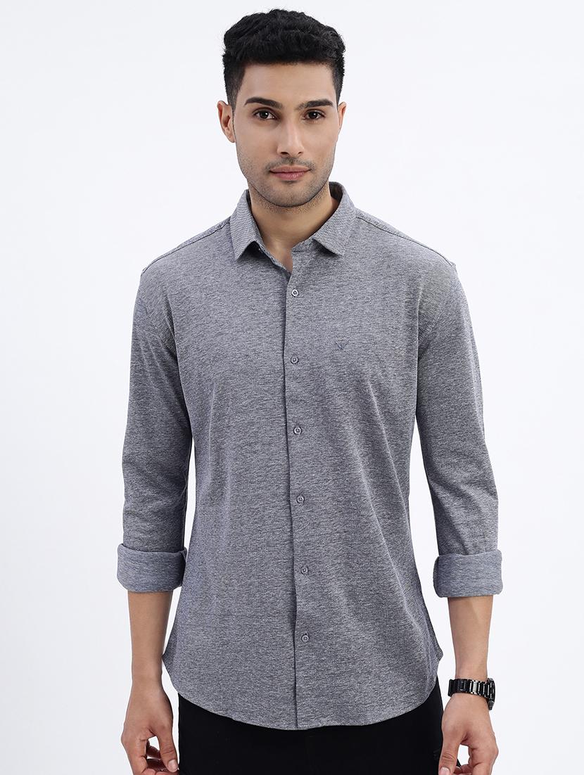 men solid long sleeve casual shirt - 21562535 - Zoom Image - 0