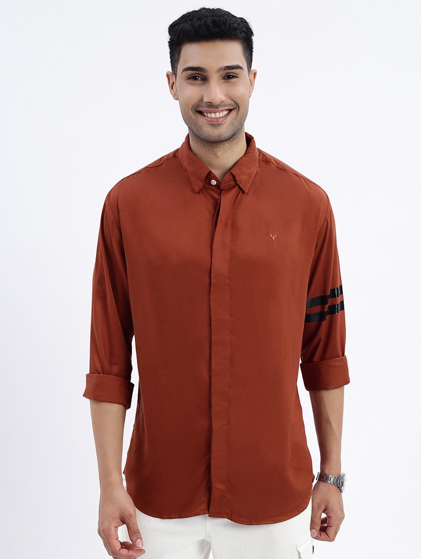 men solid long sleeve casual shirt - 21562536 - Zoom Image - 0