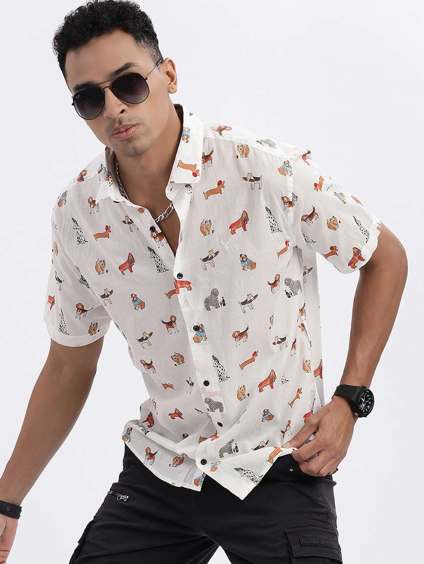 men quirky short sleeve casual shirt - 21562541 -  Standard Image - 3