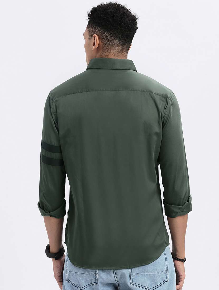 men taped long sleeve casual shirt - 21562544 -  Standard Image - 3