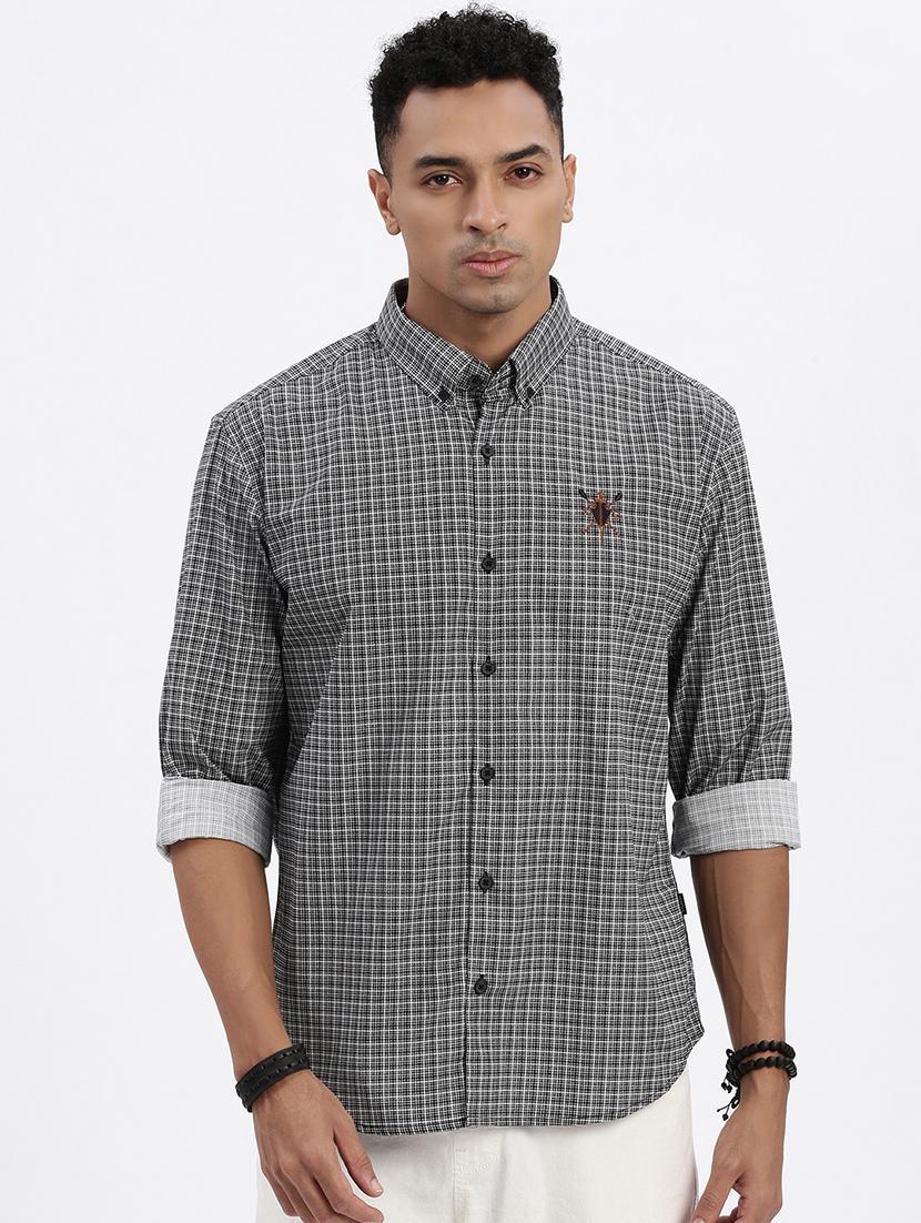 men checkered long sleeve casual shirt - 21562546 - Zoom Image - 0