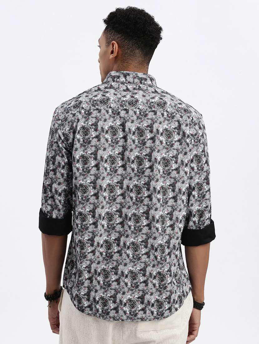 men printed long sleeve casual shirt - 21562548 -  Standard Image - 3