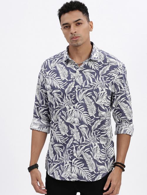 men printed long sleeve casual shirt - 21562549 - Standard Image - 0