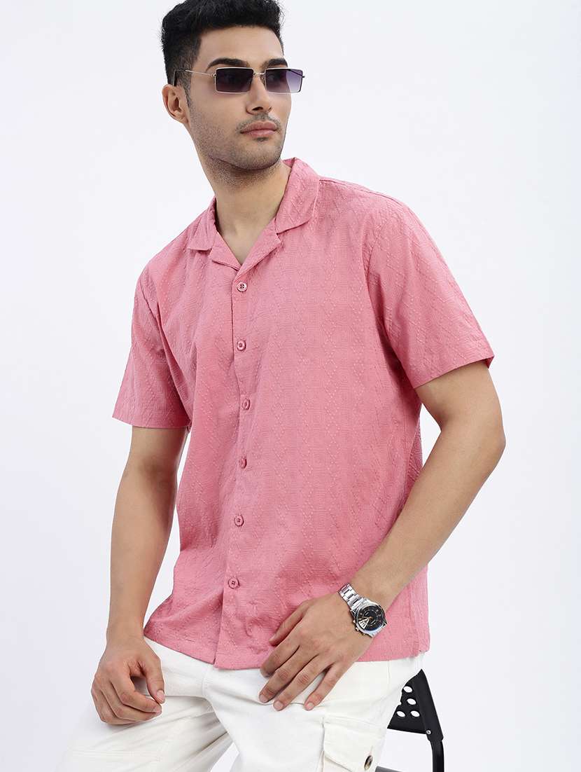 men  solid with work short sleeve casual shirt - 21562550 -  Standard Image - 3