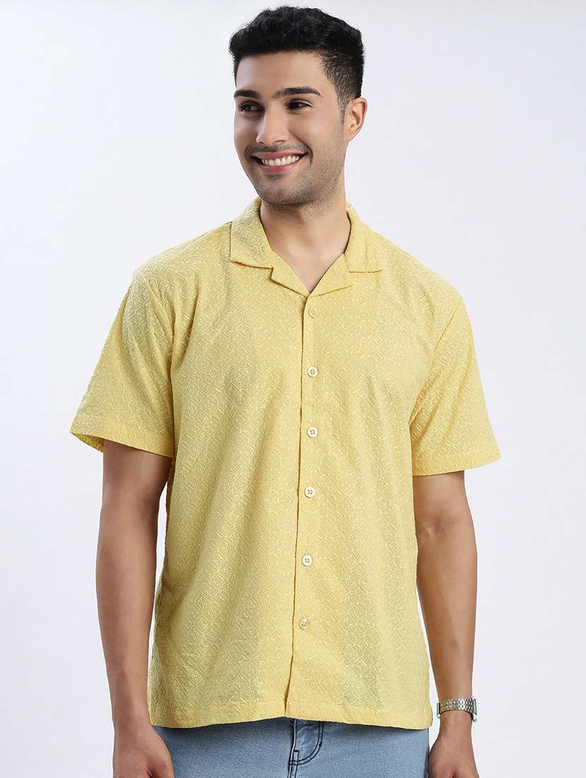 men solid with work short sleeve casual shirt