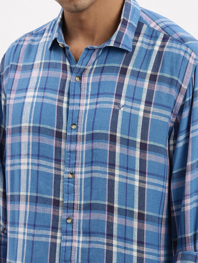 men checkered long sleeve casual shirt - 21562556 - Standard Image - 5