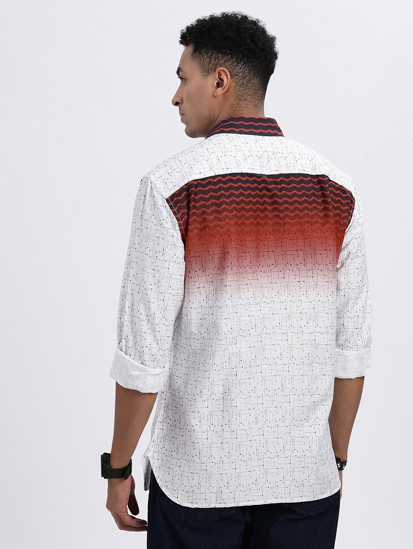 men printed long sleeve casual shirt - 21562561 - Standard Image - 3