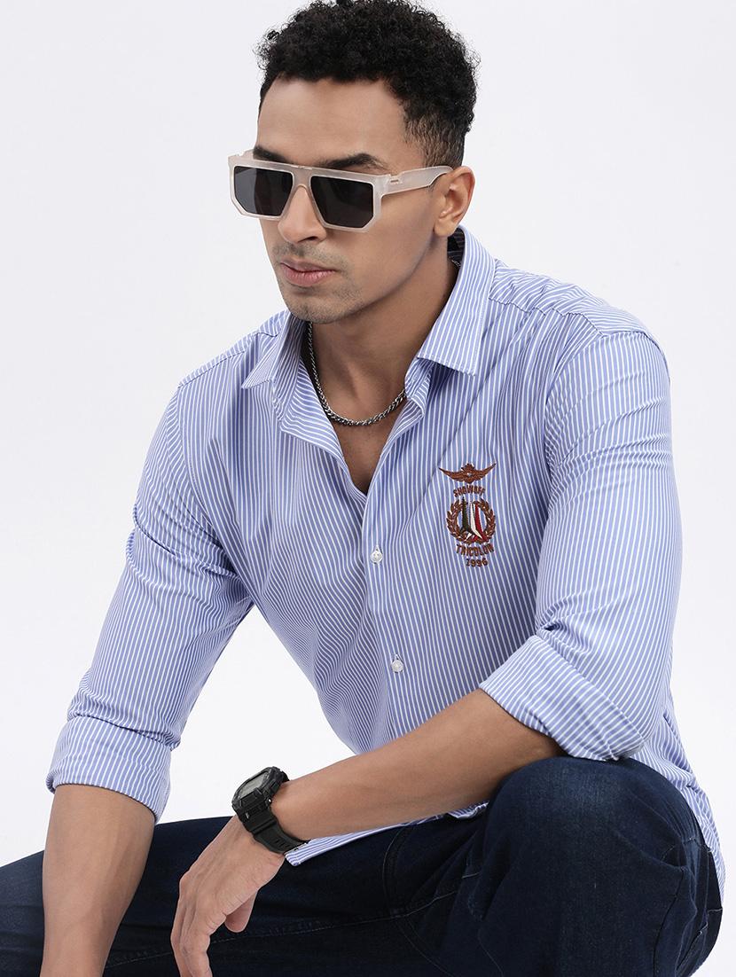 men striped long sleeve casual shirt - 21562564 - Standard Image - 3