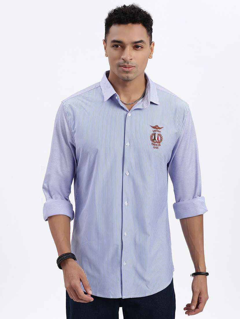 men striped long sleeve casual shirt - 21562568 - Zoom Image - 0