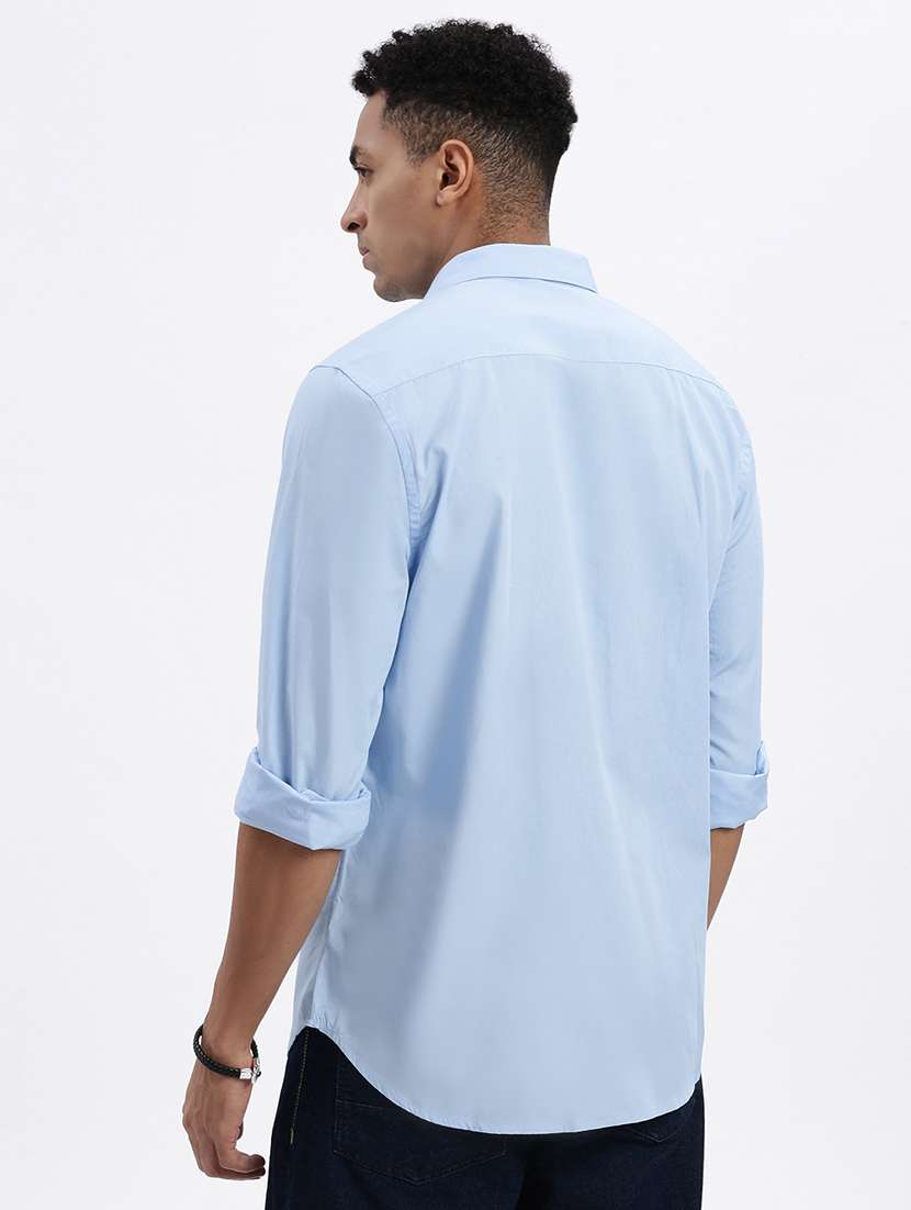 men solid long sleeve casual shirt - 21562569 -  Standard Image - 3