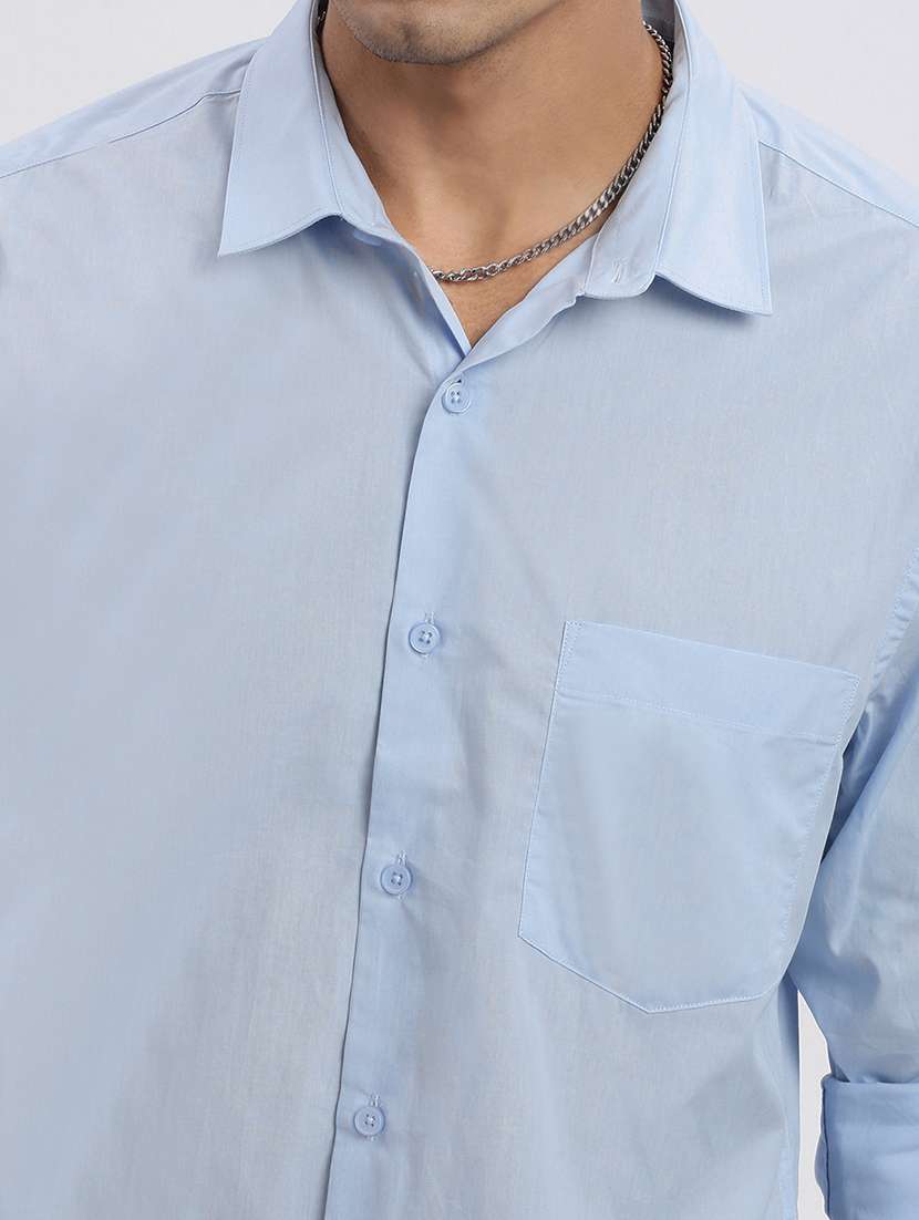 men solid long sleeve casual shirt - 21562570 -  Standard Image - 5