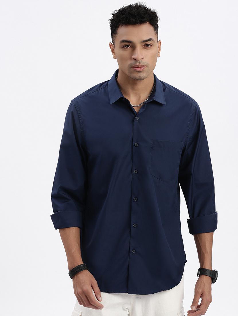 men solid long sleeve casual shirt - 21562571 - Zoom Image - 0