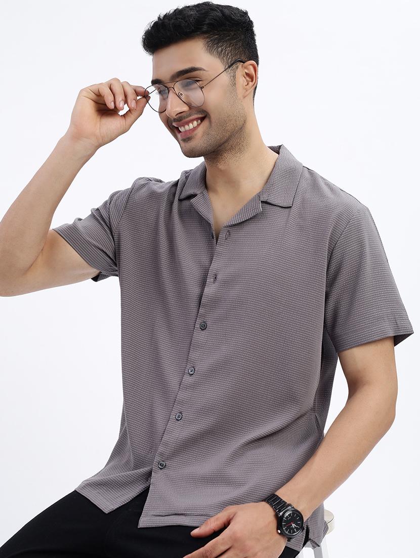 men self design short sleeve casual shirt - 21562582 - Standard Image - 3