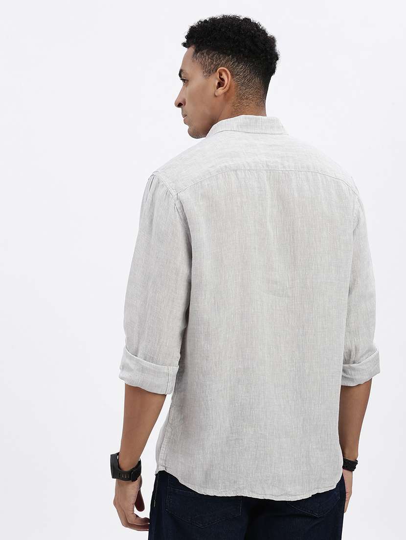 men solid long sleeve casual shirt - 21562592 -  Standard Image - 3