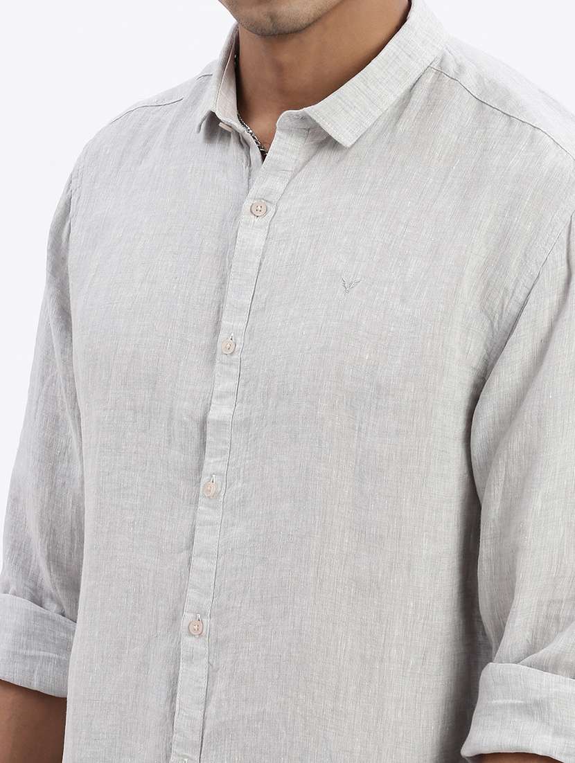 men solid long sleeve casual shirt - 21562592 -  Standard Image - 5