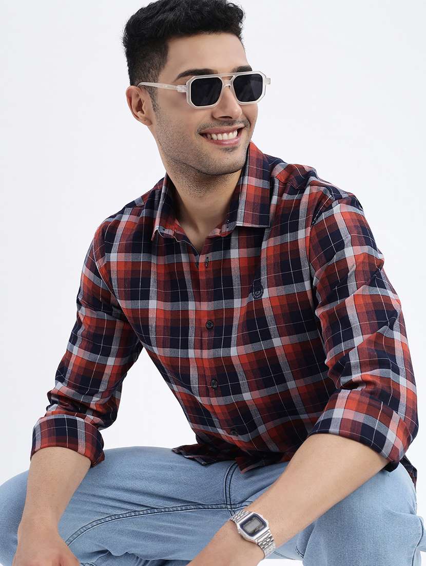men checkered long sleeve casual shirt - 21562593 -  Standard Image - 3