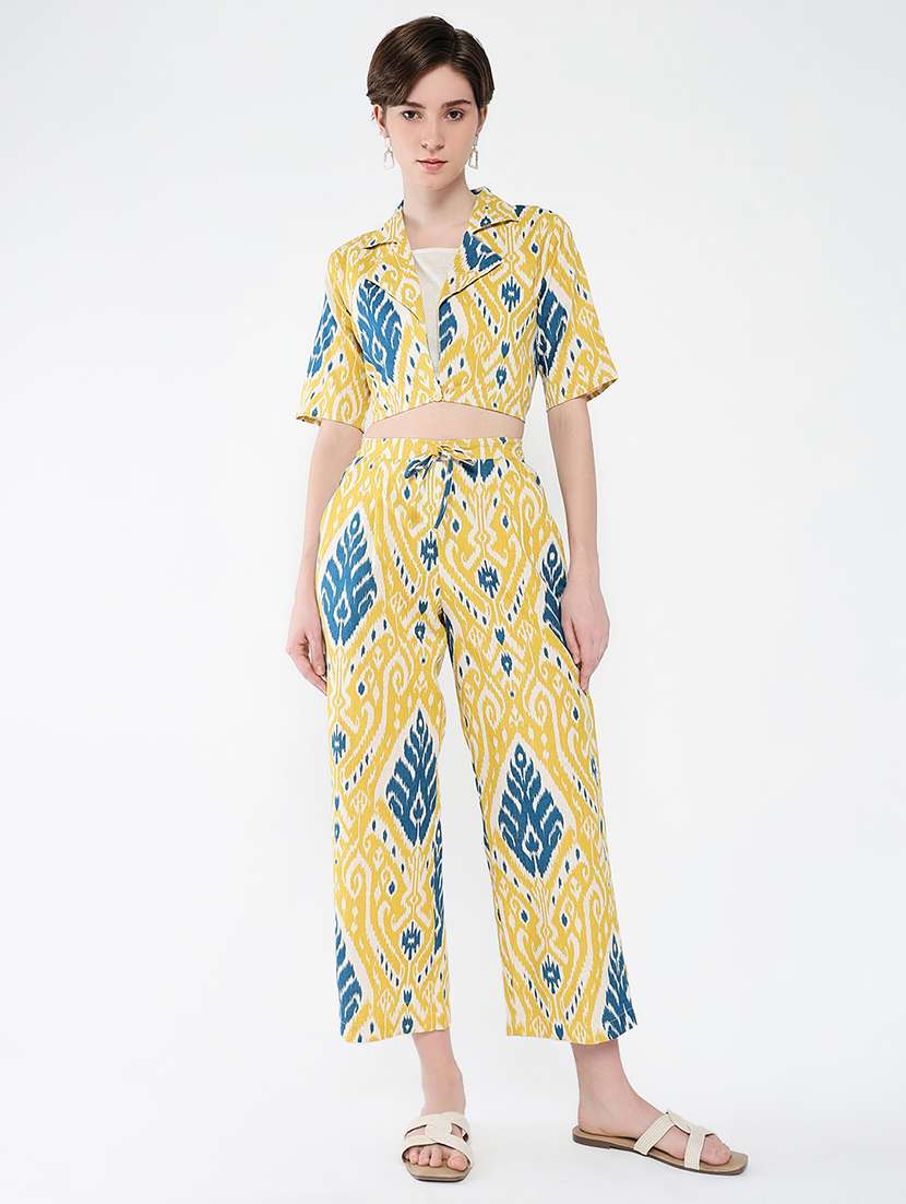 women peinted top and trouser with jacket co-ord set - 21562601 - Zoom Image - 0
