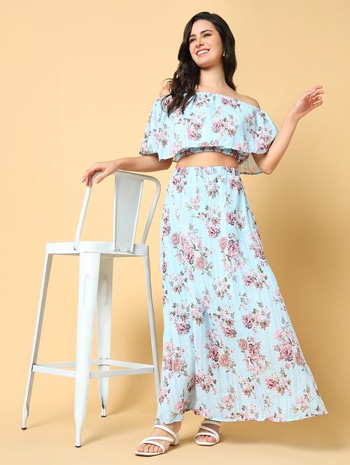 women printed top and skirt co-ord set - 21562611 -  Standard Image - 0