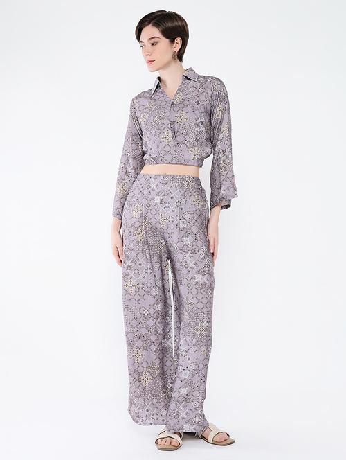 women printed top and trouser co-ord set - 21562621 - Standard Image - 0