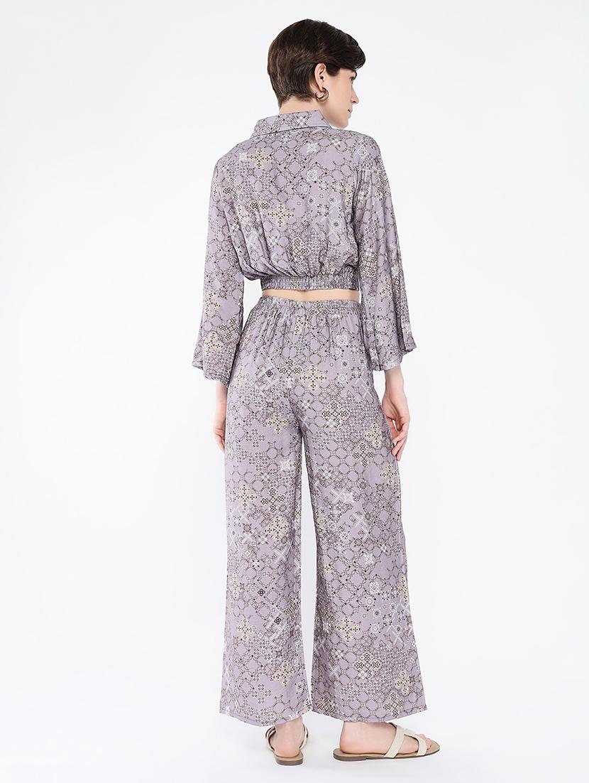 women printed top and trouser co-ord set - 21562621 - Standard Image - 3