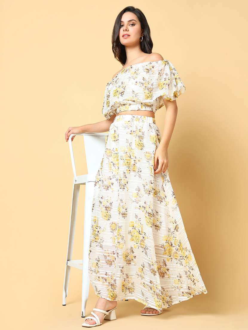 women printed top and skirt co-ord set - 21562624 -  Standard Image - 5