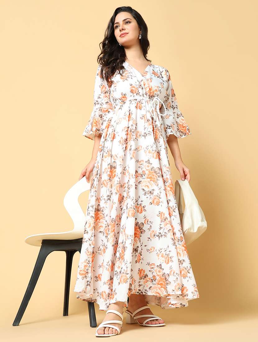 Women Printed Bell Sleeve Fit & Flare Dress - 21562632 -  Standard Image - 3
