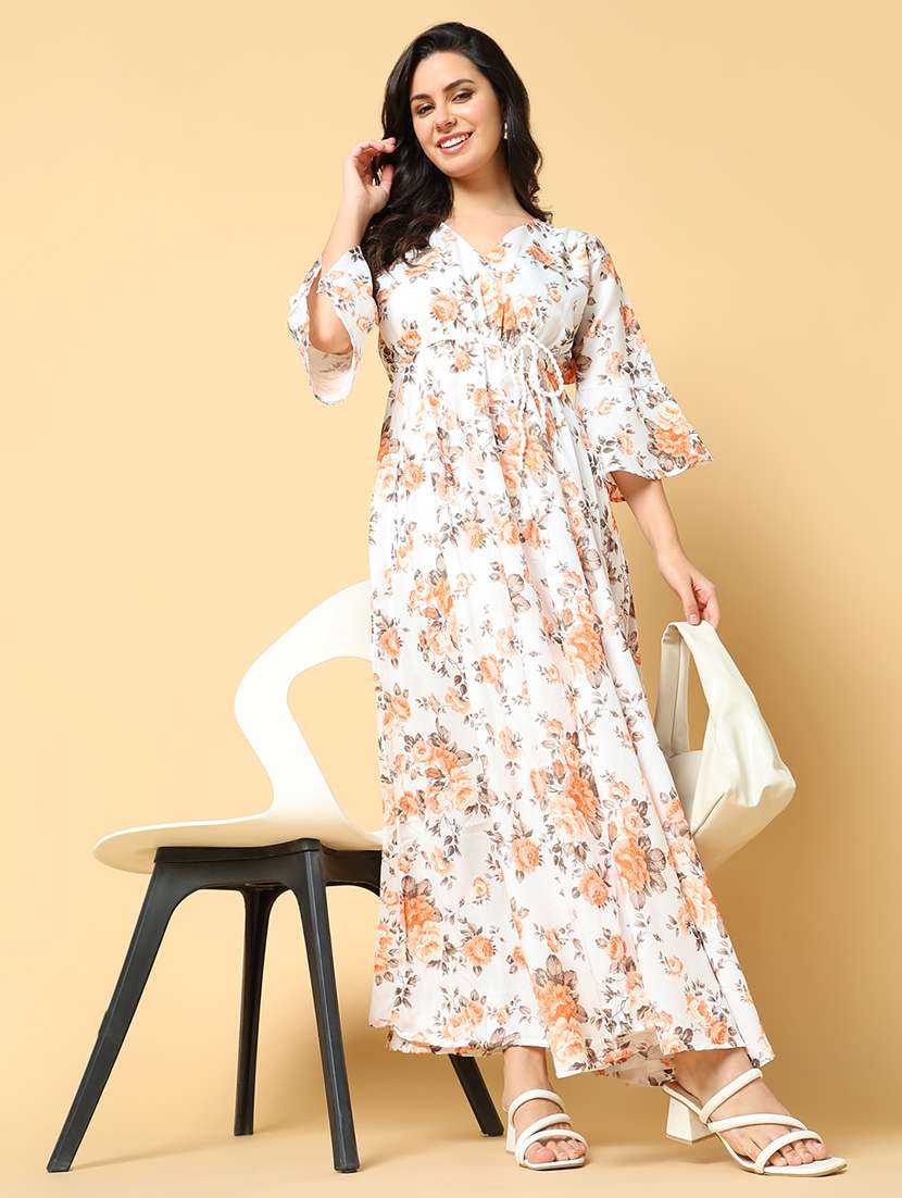 Women Printed Bell Sleeve Fit & Flare Dress - 21562632 -  Standard Image - 5
