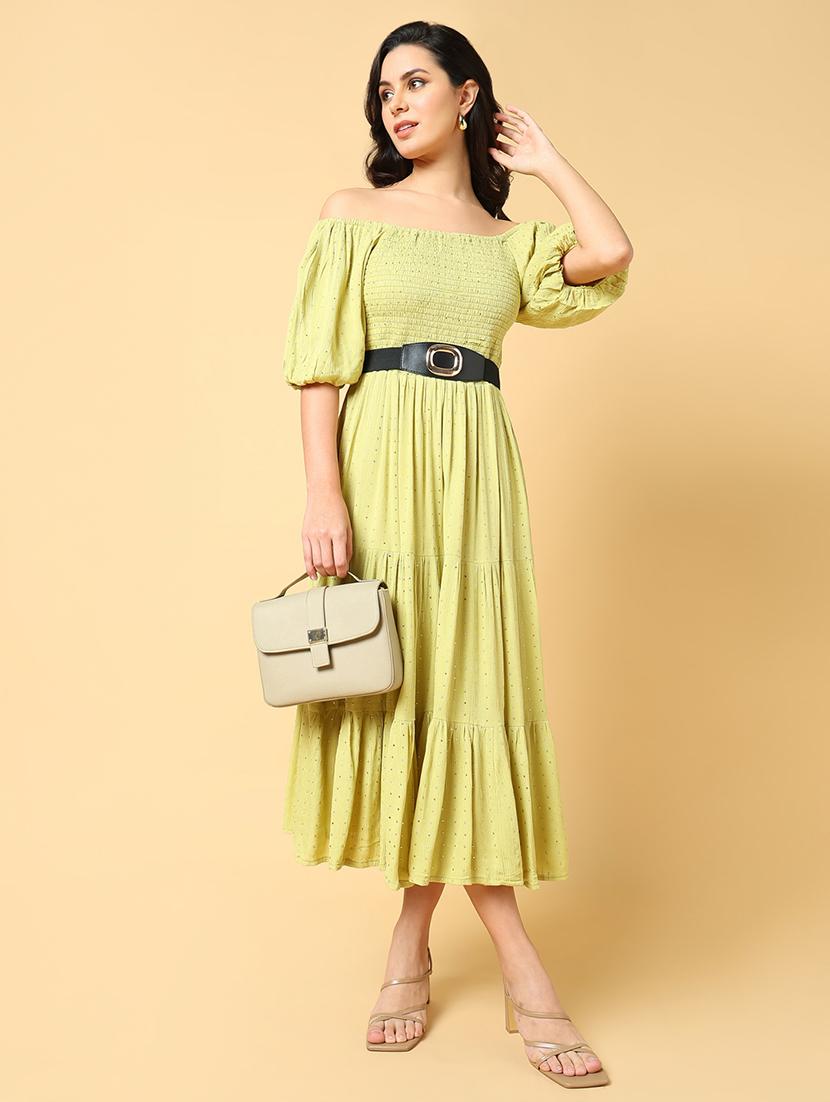 women printed off shoulder tiered dress - 21562664 - Standard Image - 3