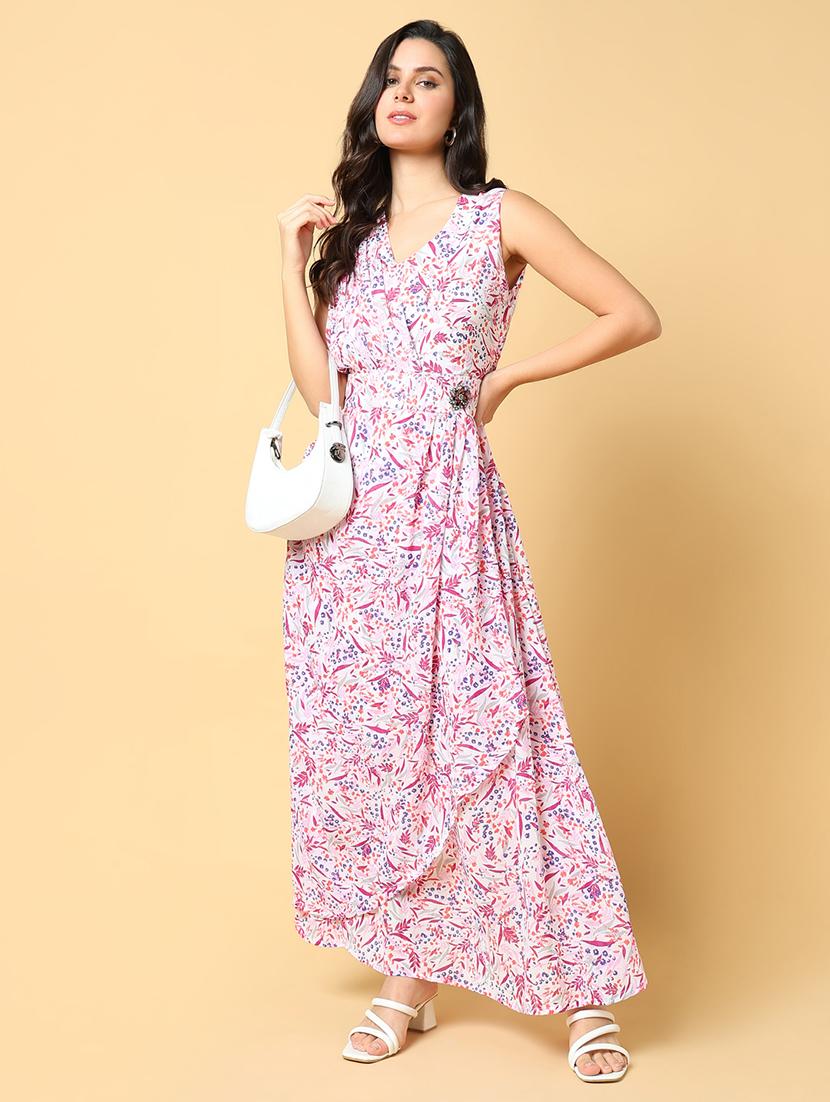 women printed sleeveless a-line dress - 21562677 - Standard Image - 3