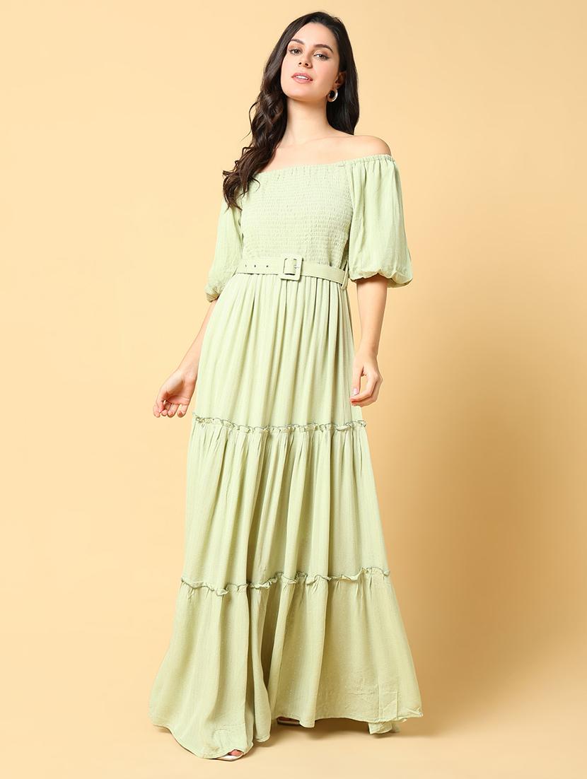 women printed off shoulder tiered dress - 21562679 - Zoom Image - 0