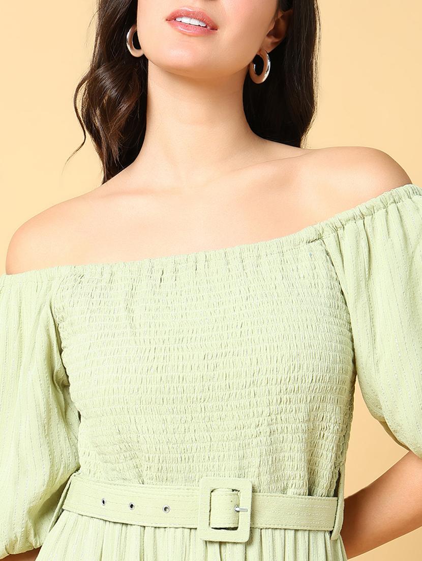 women printed off shoulder tiered dress - 21562679 - Standard Image - 5
