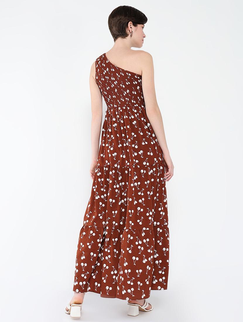 women printed single shoulder tiered dress - 21562684 - Standard Image - 3