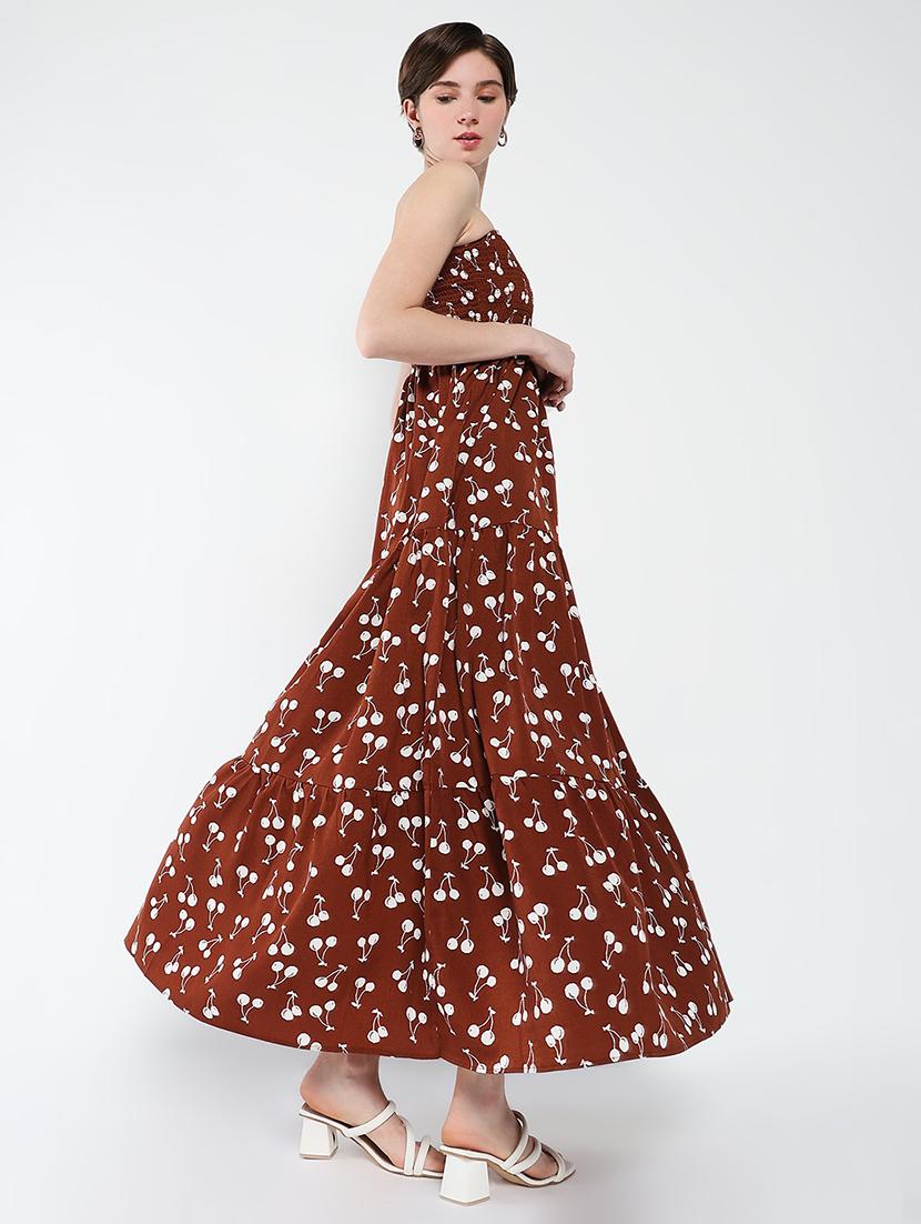 women printed single shoulder tiered dress - 21562684 - Standard Image - 5