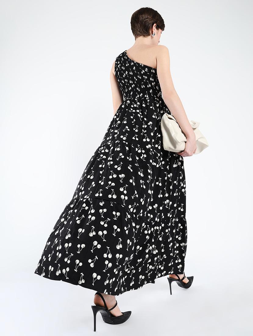women printed single shoulder tiered dress - 21562685 - Standard Image - 3