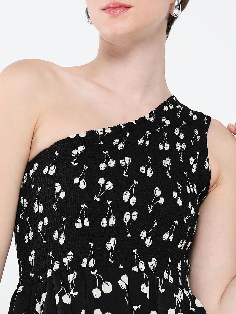 women printed single shoulder tiered dress - 21562685 - Standard Image - 5