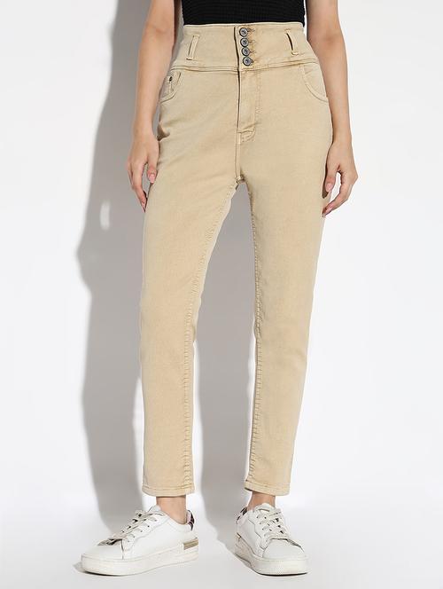 women solid high rise slim fit jean - 21562701 - Standard Image - 0