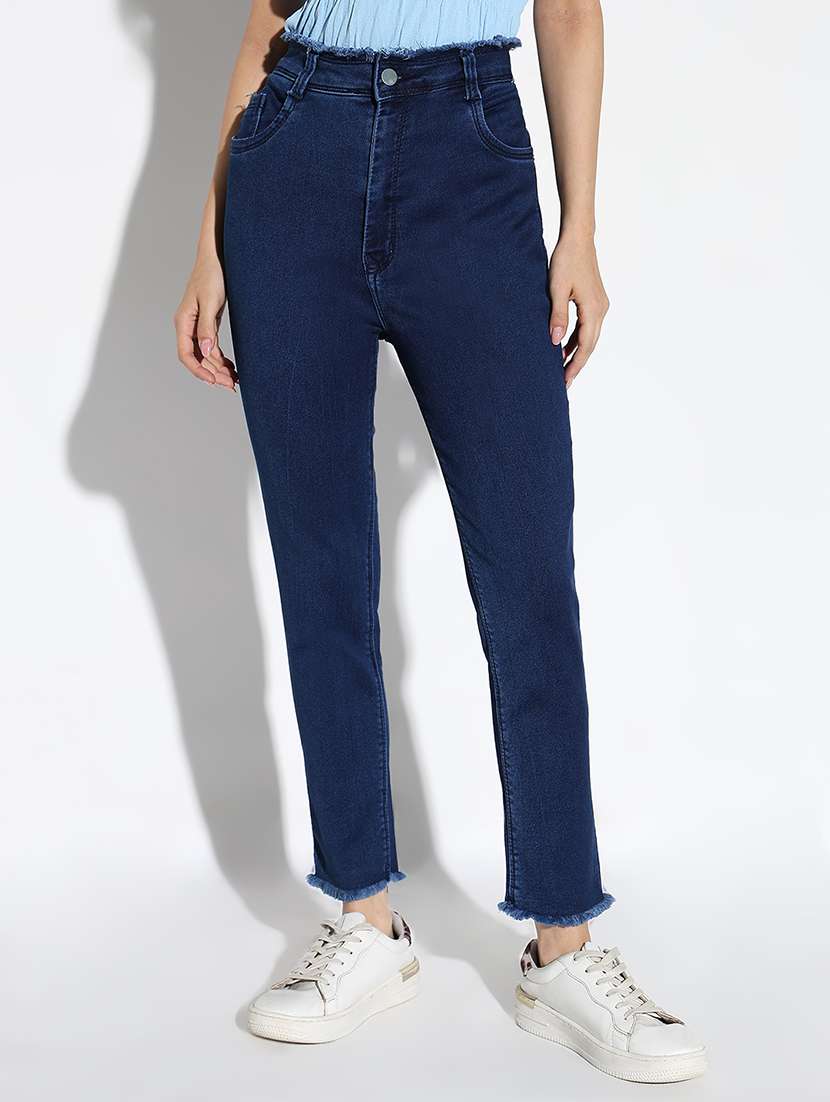 women solid high rise slim fit jeans - 21562714 -  Zoom Image - 0