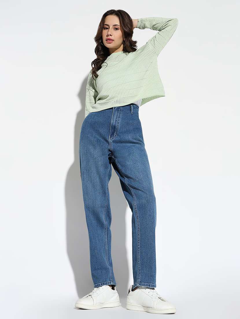 women self design crew neck pullover - 21562748 - Standard Image - 5