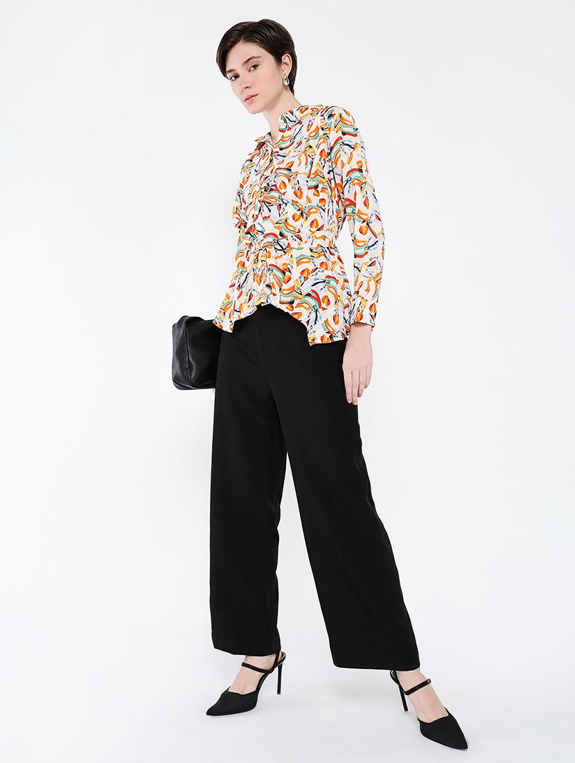 women printed collared shirt style top - 21562762 - Standard Image - 3