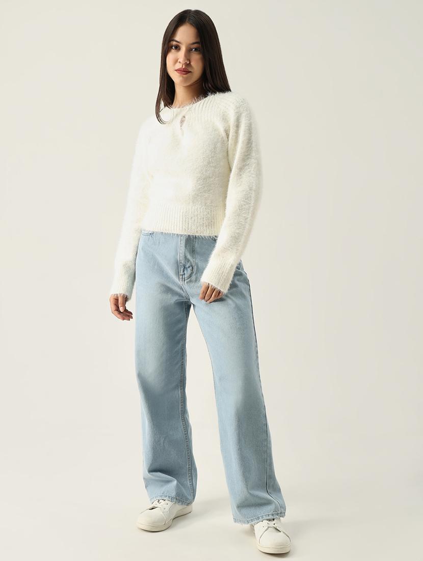 women solid long sleeves pullover - 21562763 - Standard Image - 3