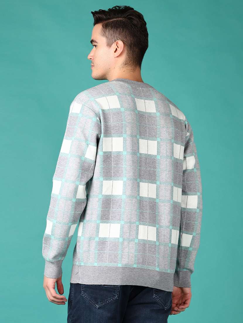 men round neck checkered pullover - 21562883 -  Standard Image - 3