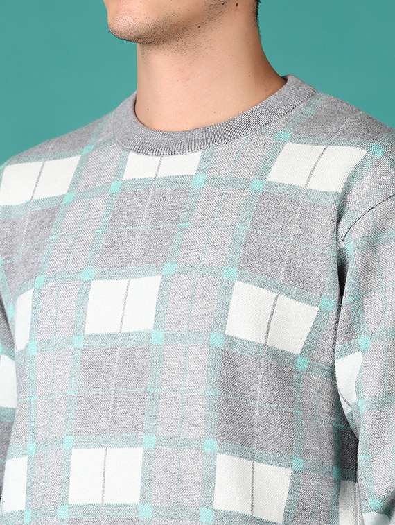 men round neck checkered pullover - 21562883 -  Standard Image - 5