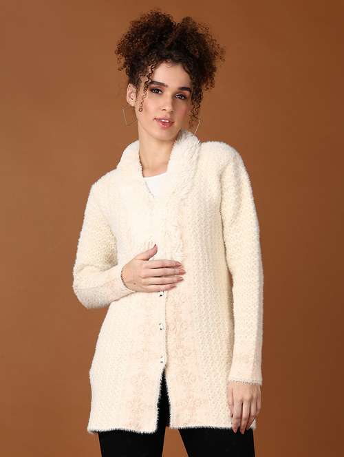 women self design long sleeve cardigan - 21562890 -  Standard Image - 0