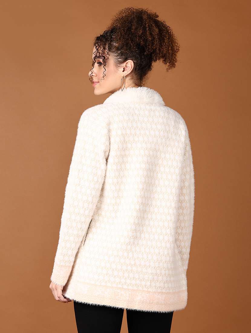 women self design long sleeve cardigan - 21562891 -  Standard Image - 3