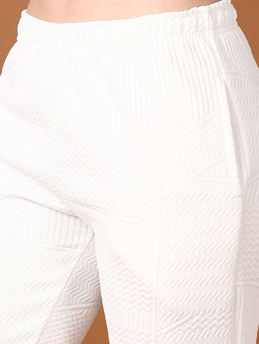 women white solid joggers - 21562895 -  Standard Image - 5