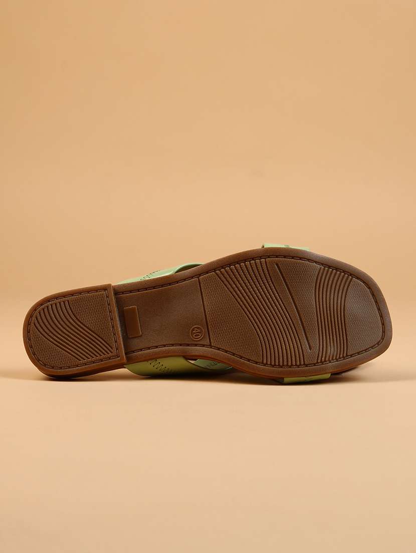 women green slip on sandal - 21562903 -  Standard Image - 3