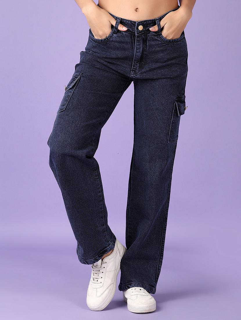 women solid mid rise cargo - 21563111 - Zoom Image - 0