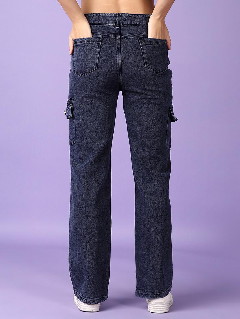 women solid mid rise cargo - 21563111 - Standard Image - 3