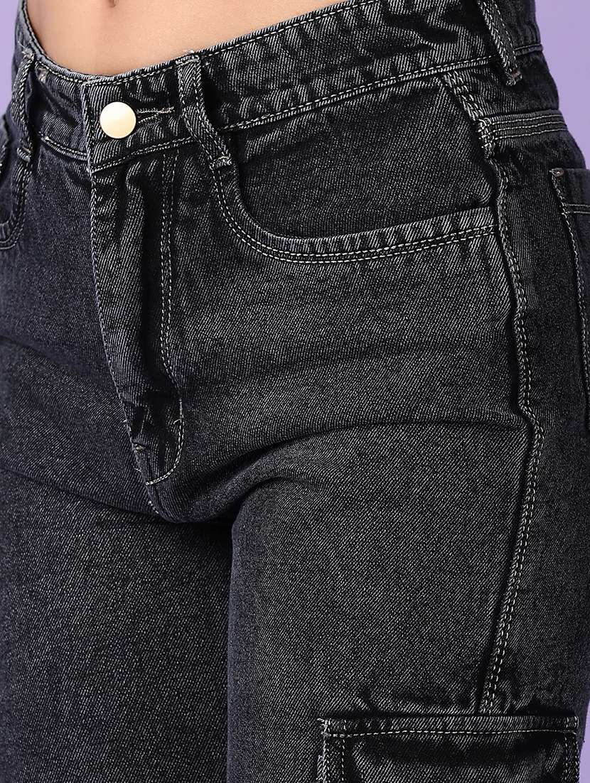 women solid mid rise cargo - 21563112 -  Standard Image - 5